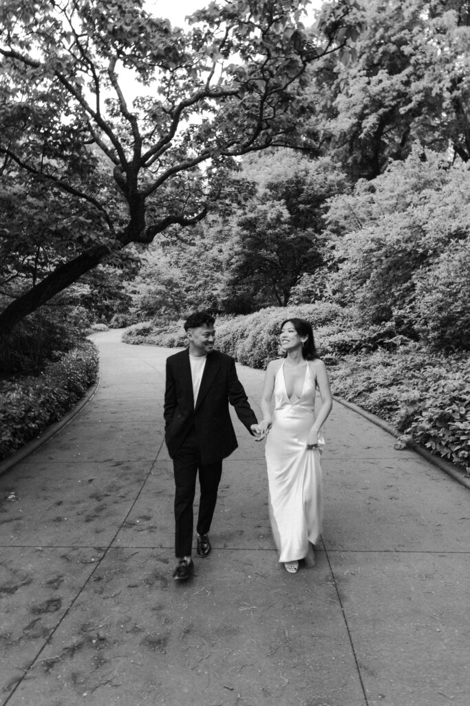 Burnett Fountain in The Conservatory Garden in Central Park | Burnett Fountain Engagement Session | Central Park Engagement Session | New York City Engagement Session, Film Engagement Session, Film Wedding Photographer |
