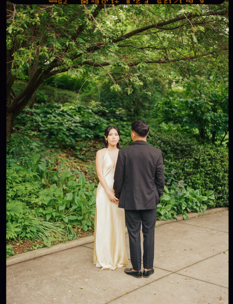 Burnett Fountain in The Conservatory Garden in Central Park | Burnett Fountain Engagement Session | Central Park Engagement Session | New York City Engagement Session, Film Engagement Session, Film Wedding Photographer |