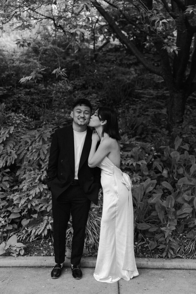 Burnett Fountain in The Conservatory Garden in Central Park | Burnett Fountain Engagement Session | Central Park Engagement Session | New York City Engagement Session, Film Engagement Session, Film Wedding Photographer |