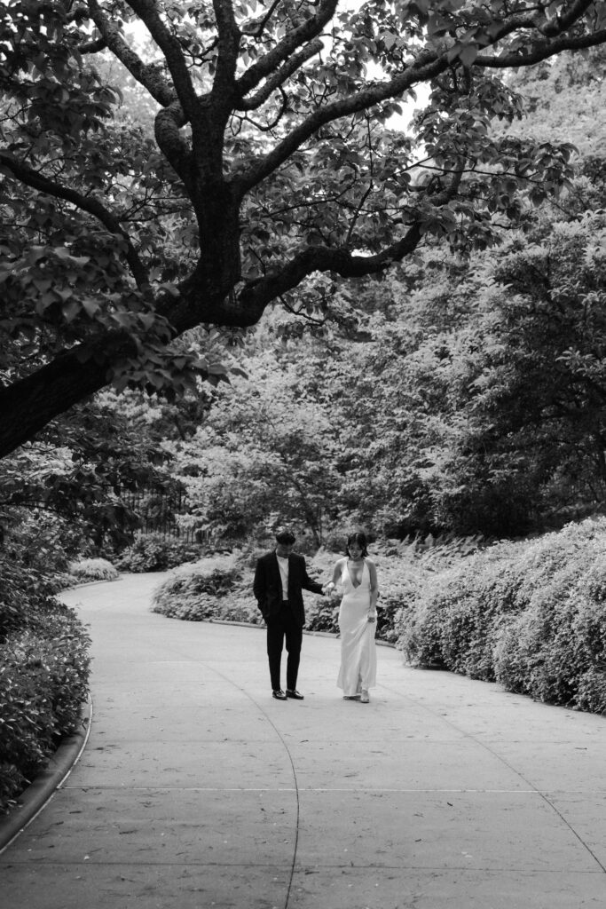 Burnett Fountain in The Conservatory Garden in Central Park | Burnett Fountain Engagement Session | Central Park Engagement Session | New York City Engagement Session, Film Engagement Session, Film Wedding Photographer |
